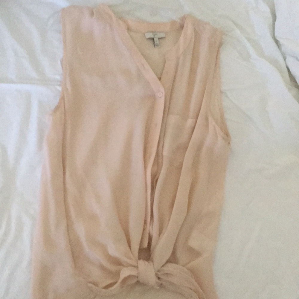 Blush Silk Joie Tank with tie